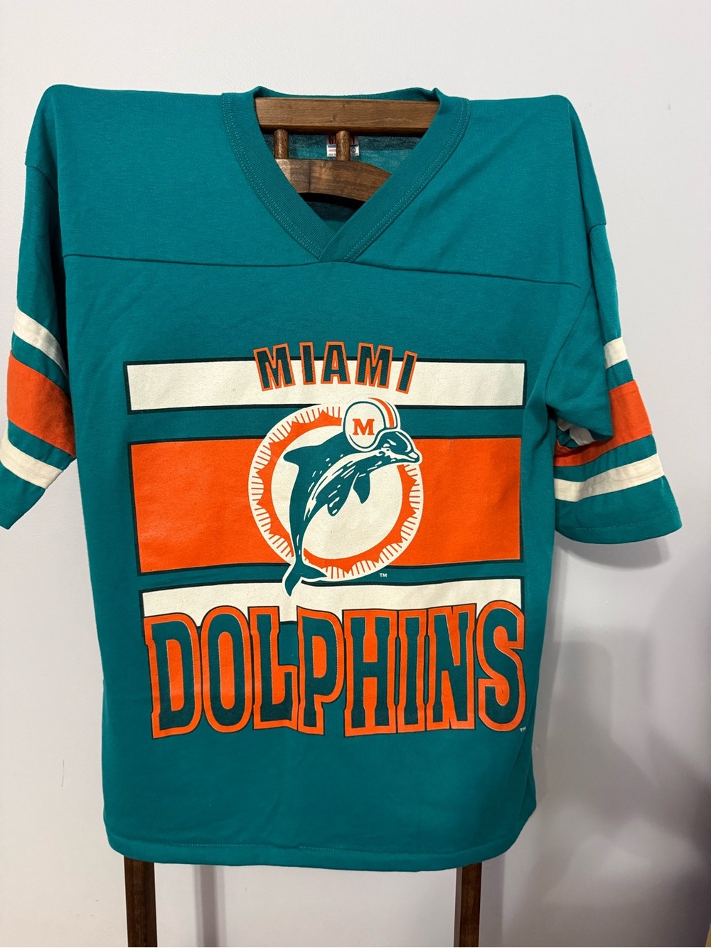 Miami Dolphins Vintage Large Teal & Orange Short Sleeve Shirt